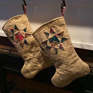Pair of quilted Christmas stockings